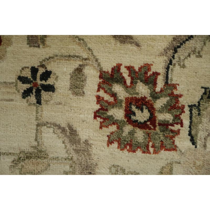 Hand Knotted Oriental 100% Wool Carpet Traditional All-Over Beige & Ivories Ziegler Area Rug - 6' 1'' X 4' 2''