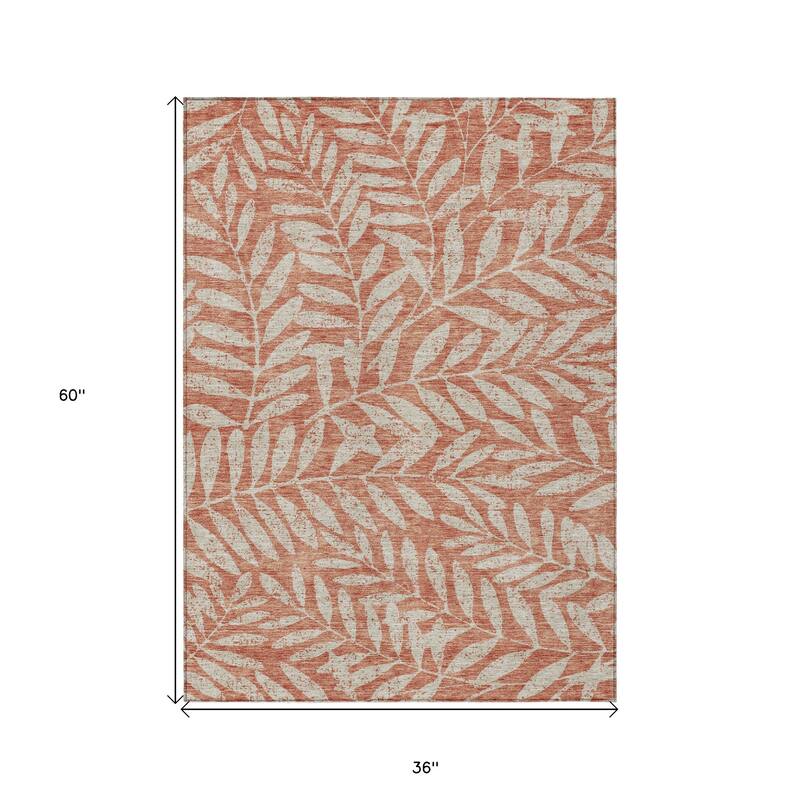 HomeRoots Floral Transitional Rectangle Outdoor Rug