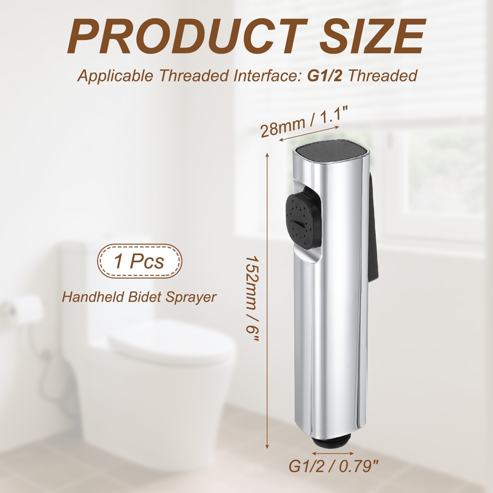 Handheld Bidet Sprayer for Toilet, ABS Bathroom Sprayer Kit Adjustable Water Pressure Control for Kitchen Bathroom