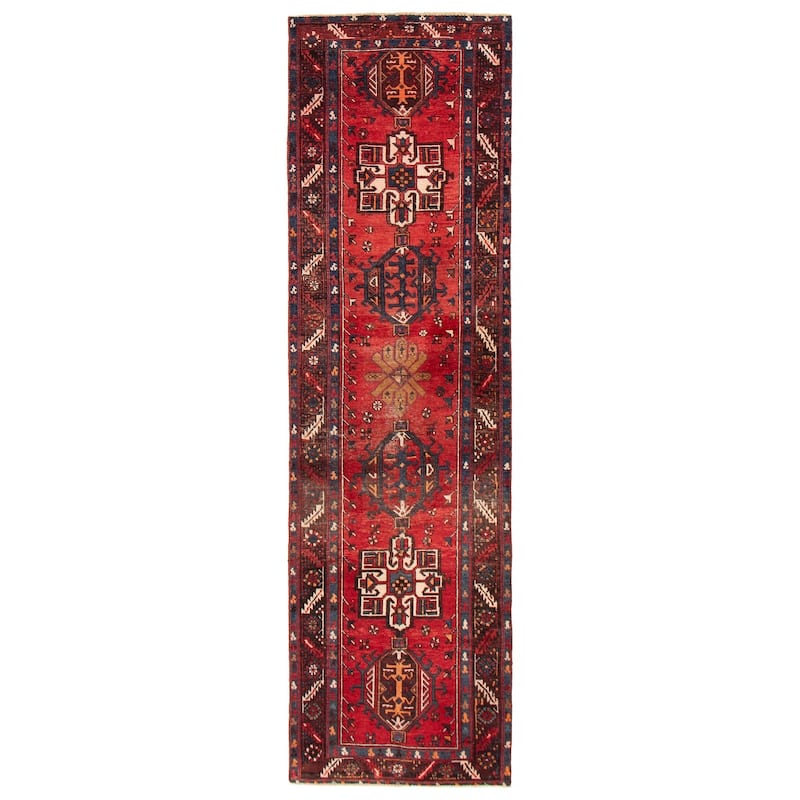 ECARPETGALLERY Hand-knotted Anadol Red Wool Rug - 3'1 x 10'7 - Red - 3'1 x 10'7