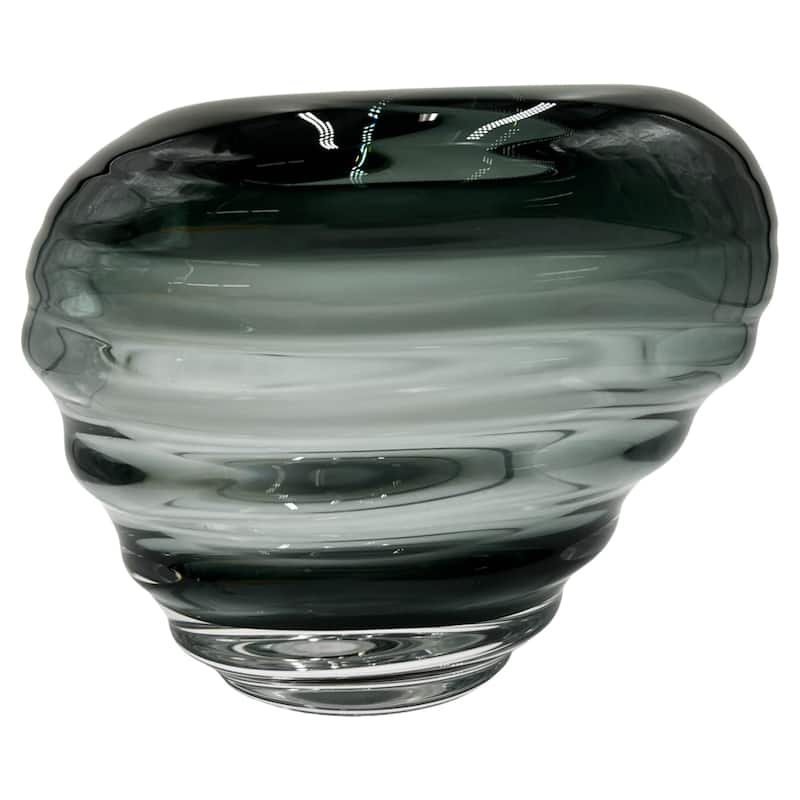 7" High Premium Contemporary Glass Vase in Grayish Blue
