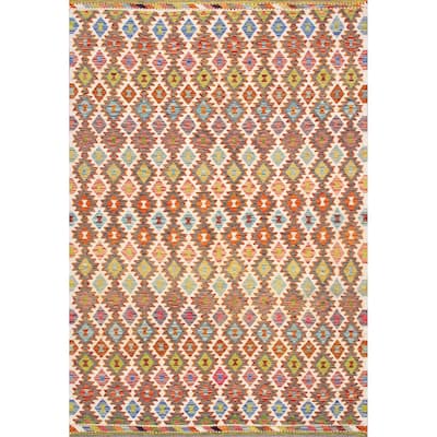 Pasargad Home Kilim Reversible Wool Multicolor Area Rug - 6'11'' X 10' 0''