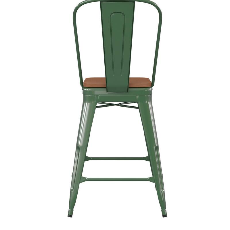 All-Weather Commercial Counter Stool with Removable Back & Poly Resin Seat