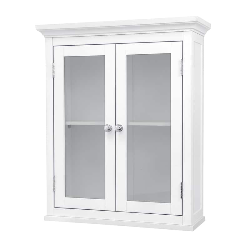 Teamson Home Madison Removable Two-Door Wall Cabinet with Glass Panels - 7"L x 20"W x 24"H