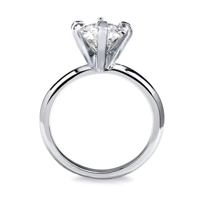 Kobelli 3 Carat Lab Grown Diamond Certified 14k Solid Gold Solitaire 6-Prong Engagement Ring (EF/VS)