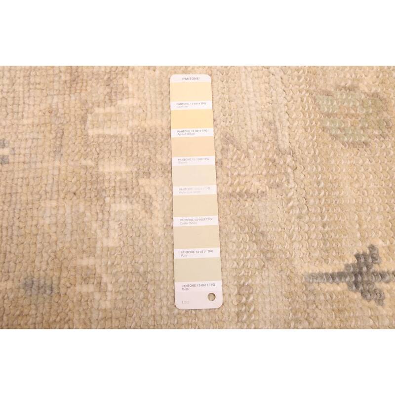 ECARPETGALLERY Hand-knotted Kavya Oushak Light Khaki Wool Rug - 9'9 x 13'6