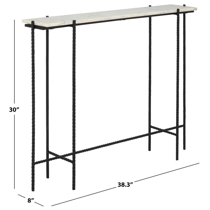 SAFAVIEH Home Cale Marble Console Table - 38"W x 8"D x 30"H