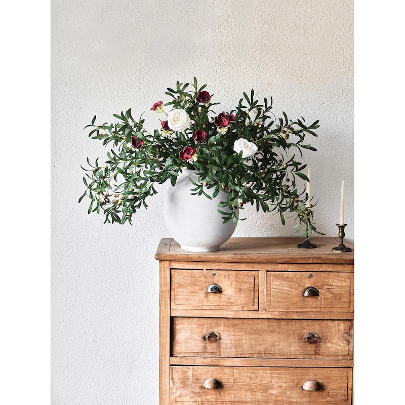 12pcs 40inch Fake Flowers Home Decor Faux Olive Branches for Vase Artificial Greenery Stems for Spring Wedding Table Centerpiece