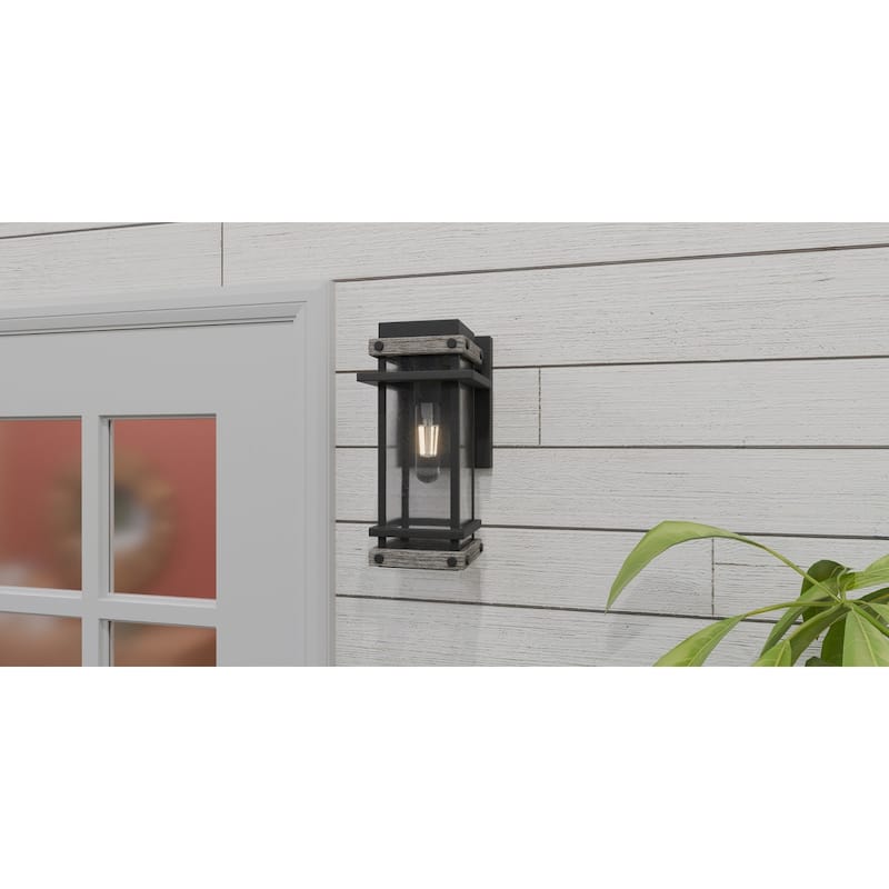 Strader 1-Light Matte Black Outdoor Wall Lantern