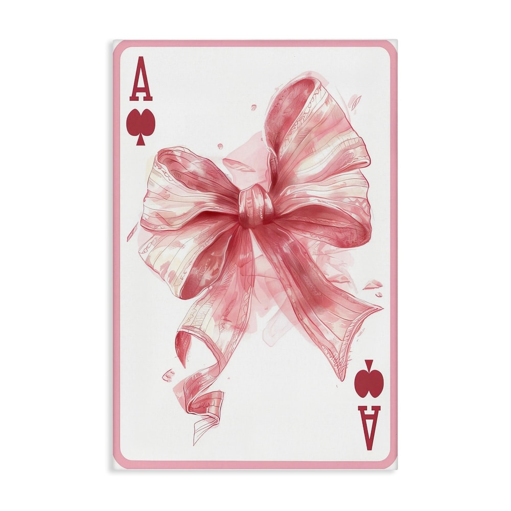 Stupell Pastel Bow Playing Card Canvas Wall Art Design By LSR Design Studio