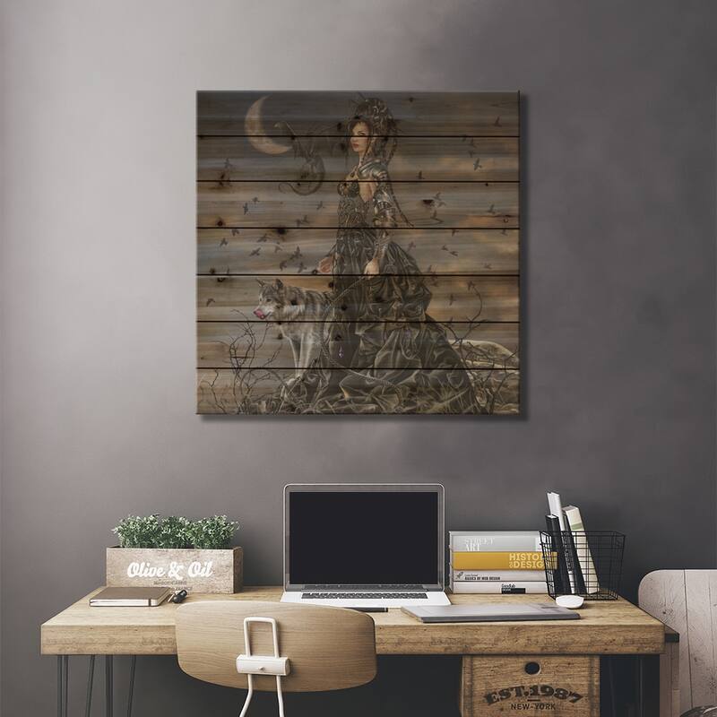 Bella Square Format Print On Wood by Nene Thomas - Multi-Color