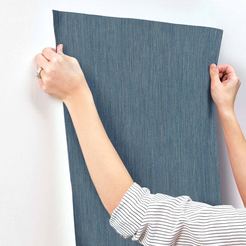 York Wallcoverings Washed Ramie Cobalt Wallpaper