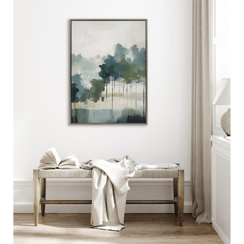 Kate and Laurel Sylvie Whispering Trees I Framed Canvas by Amy Lighthall