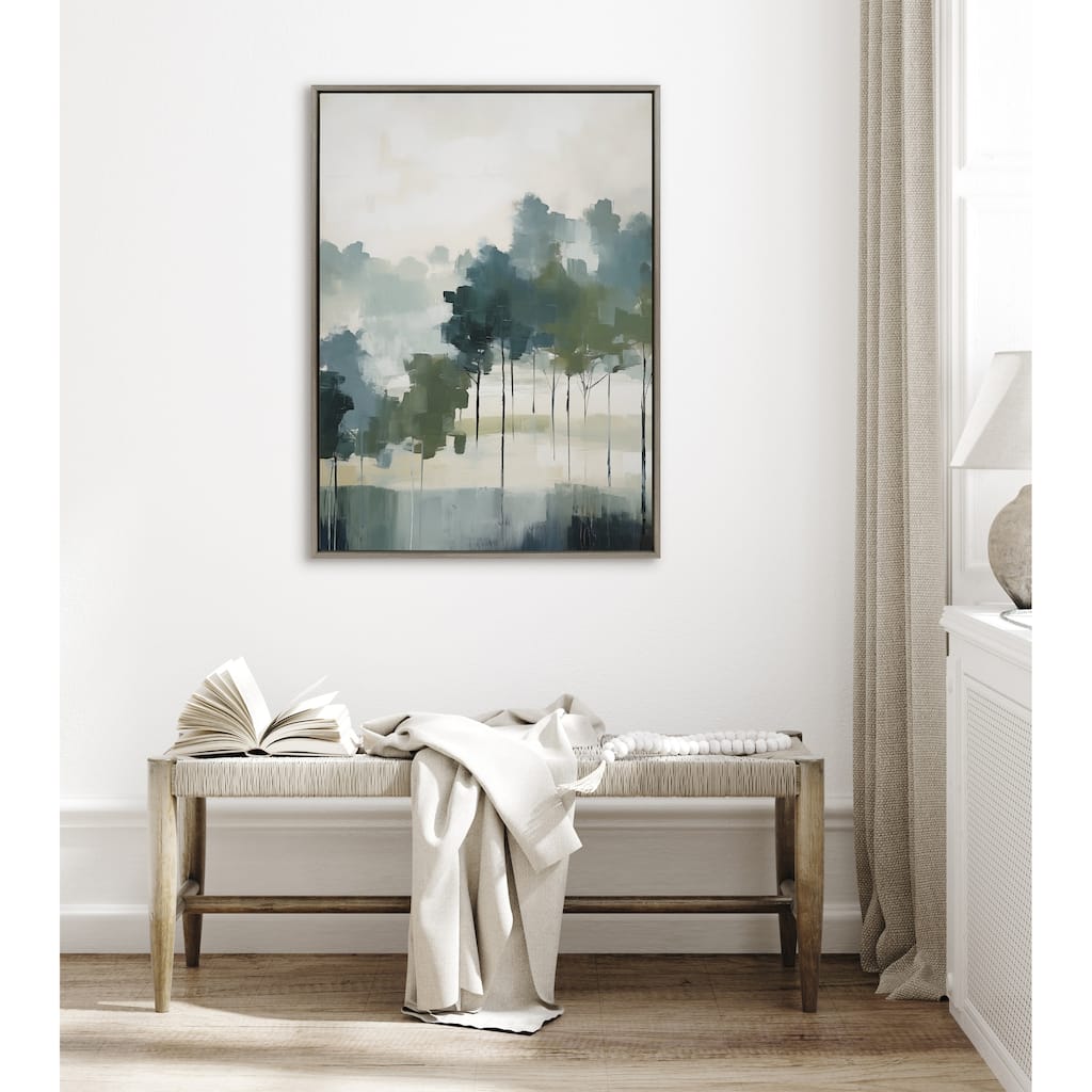 Kate and Laurel Sylvie Whispering Trees I Framed Canvas by Amy Lighthall