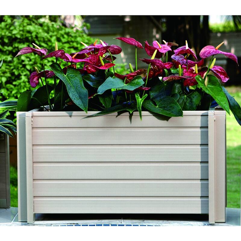 New Age Garden® ECOFLEX® Composite Outdoor Herb Flower Rectangular Planter in Maple