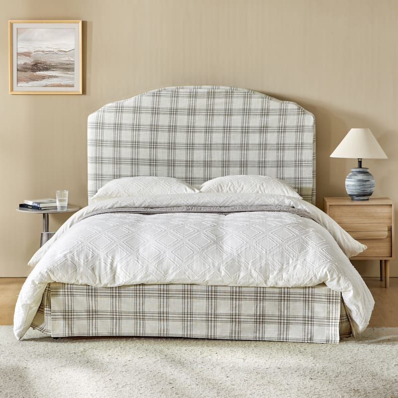 Kristian Traditional Bedroom Machine Washable Slipcovered Bed with Variety Fabric Choice Set-QB by HULALA HOME