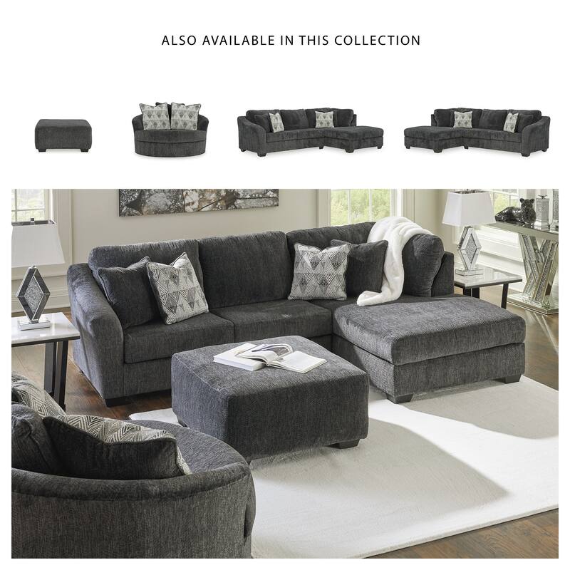 Signature Design by Ashley Biddeford Black/Gray Oversized Accent Ottoman
