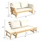 preview thumbnail 2 of 8, Gymax Adjustable Patio Sofa Daybed Acacia Wood Furniture w/ White - See Details