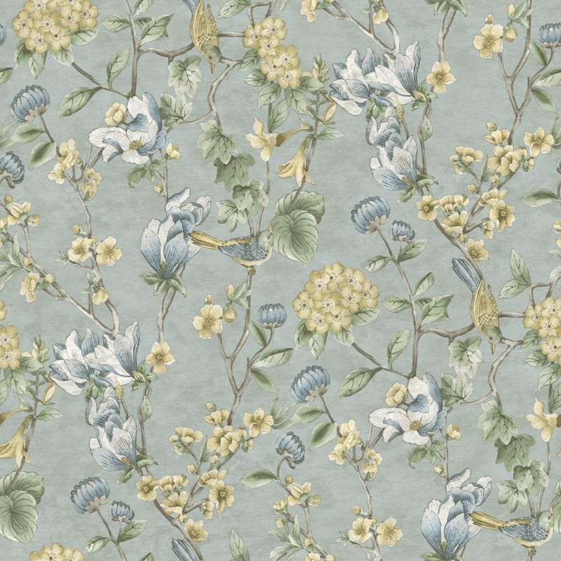 Floral Bird Trail Non-pasted Wallpaper – 396in x 20.8in