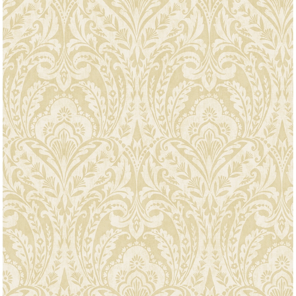 A-Street Prints Berkshire Butter Damask Wallpaper