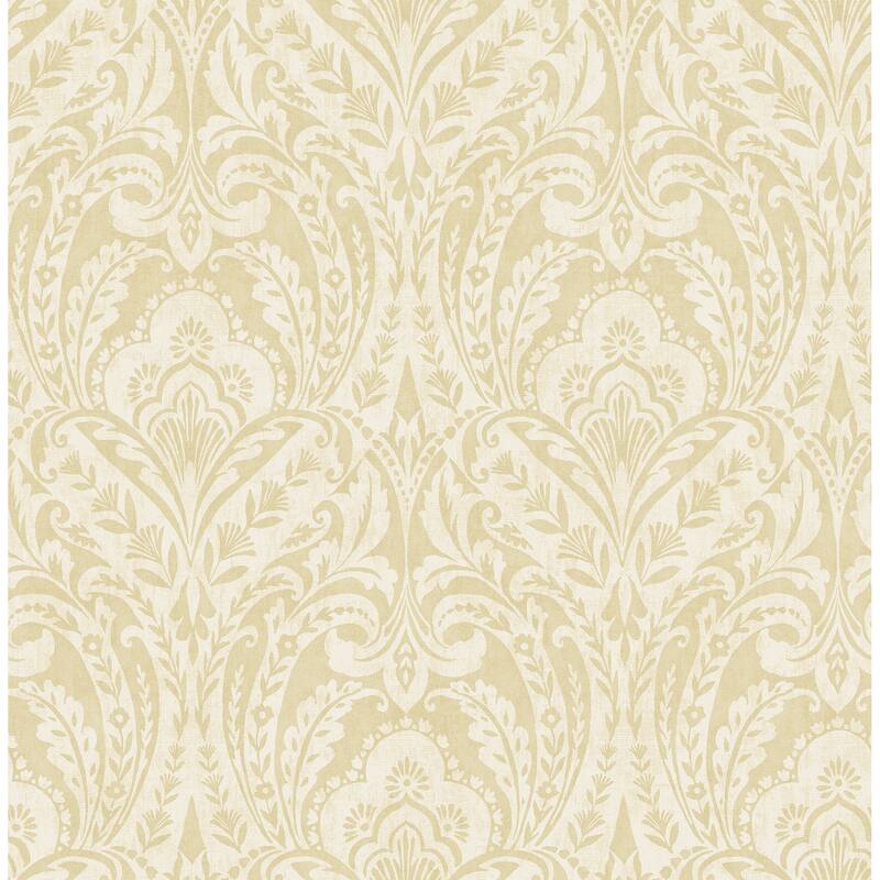 A-Street Prints Berkshire Butter Damask Wallpaper