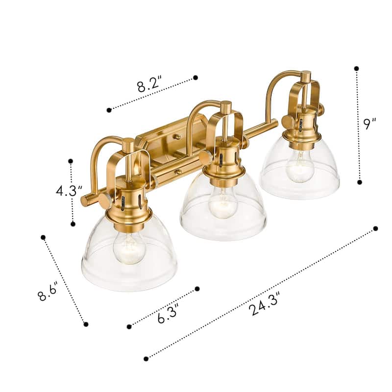 3-Light 4-Light Industrial Bathroom Vanity Light with Clear Glass