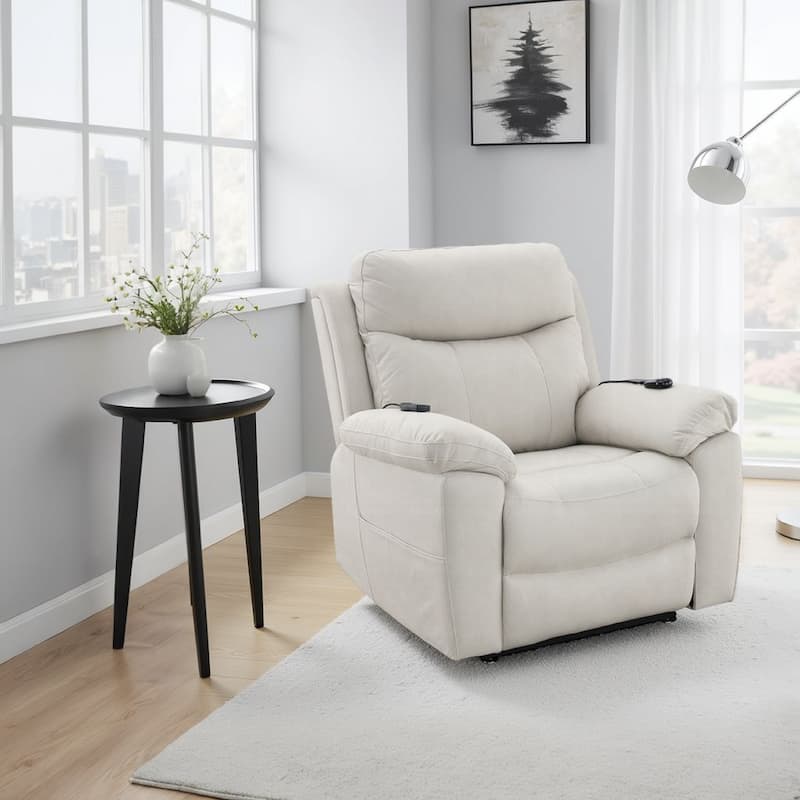Cheru Power Motion Lift and Recliner Chair with Heated Massage, Ivory