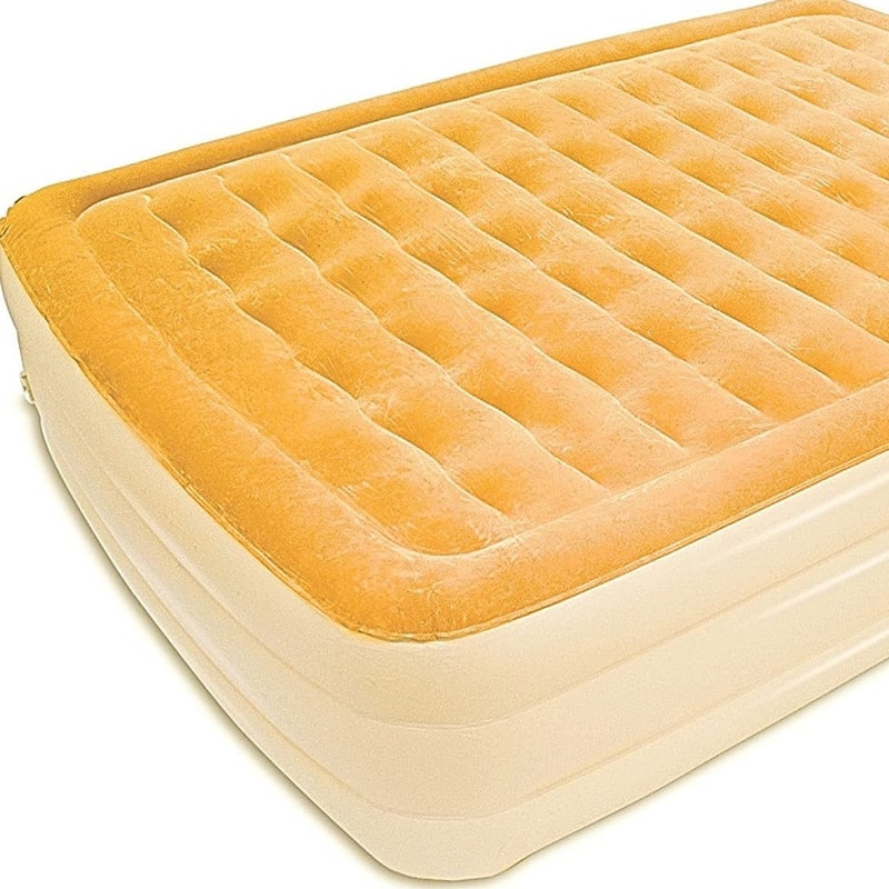 HomeRoots Dreamy Golden Inflatable Queen Size Air Mattress