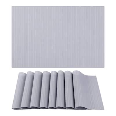 Placemats 8 Pack PVC Placemats for Kitchen Dining Table Decor Heat Resistant Table Placemats Wipeable Table Mat - 18*12in