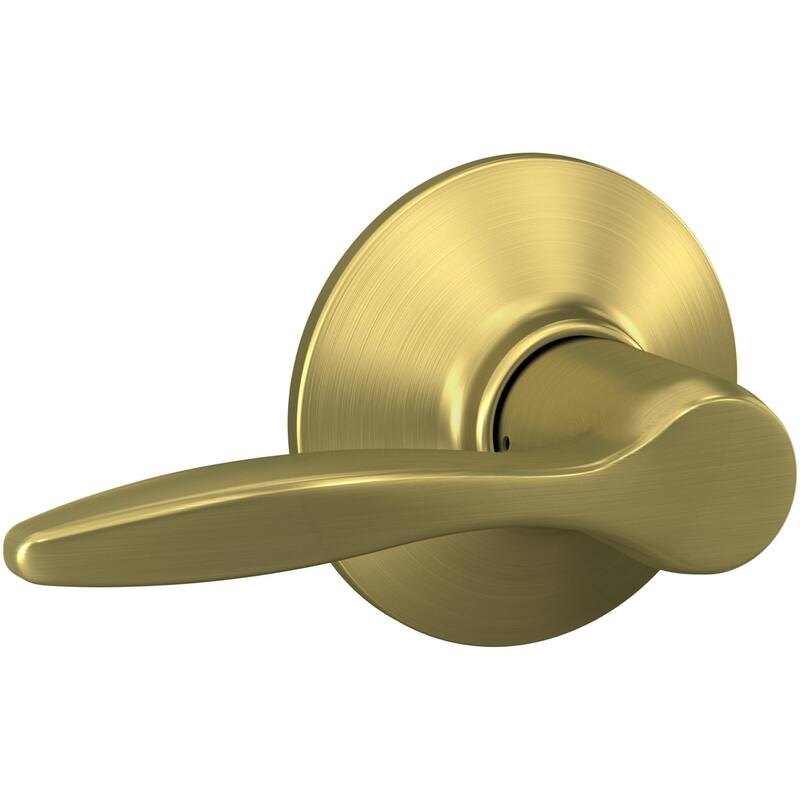 Schlage F10-DEL Delfayo Passage Door Lever Set with Plymouth Trim - Satin Brass