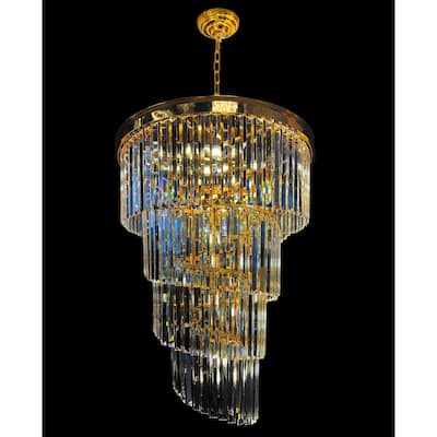 Luxury Chandelier 15 Lights Crystal 25.5" Wide Spiral shape