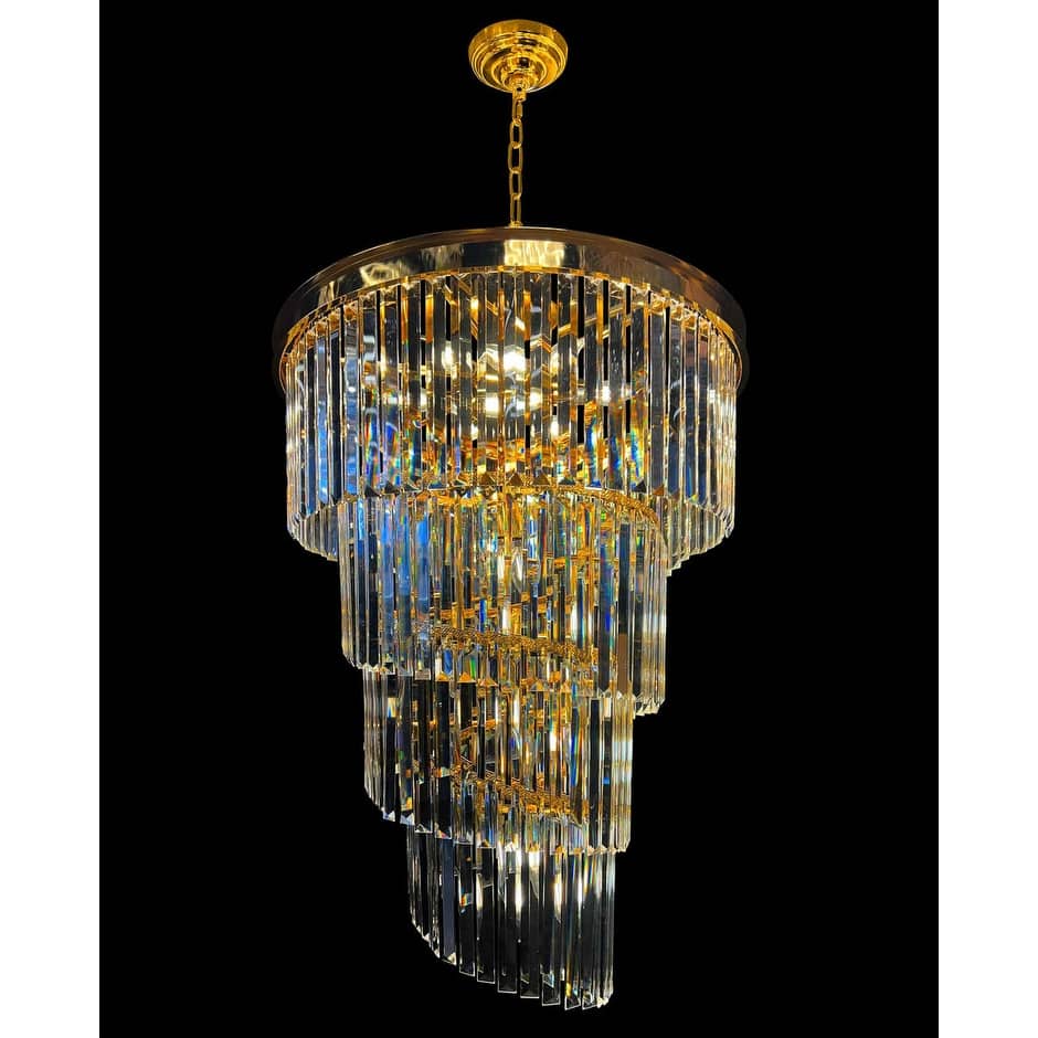 Luxury Chandelier 15 Lights Crystal 25.5" Wide Spiral shape