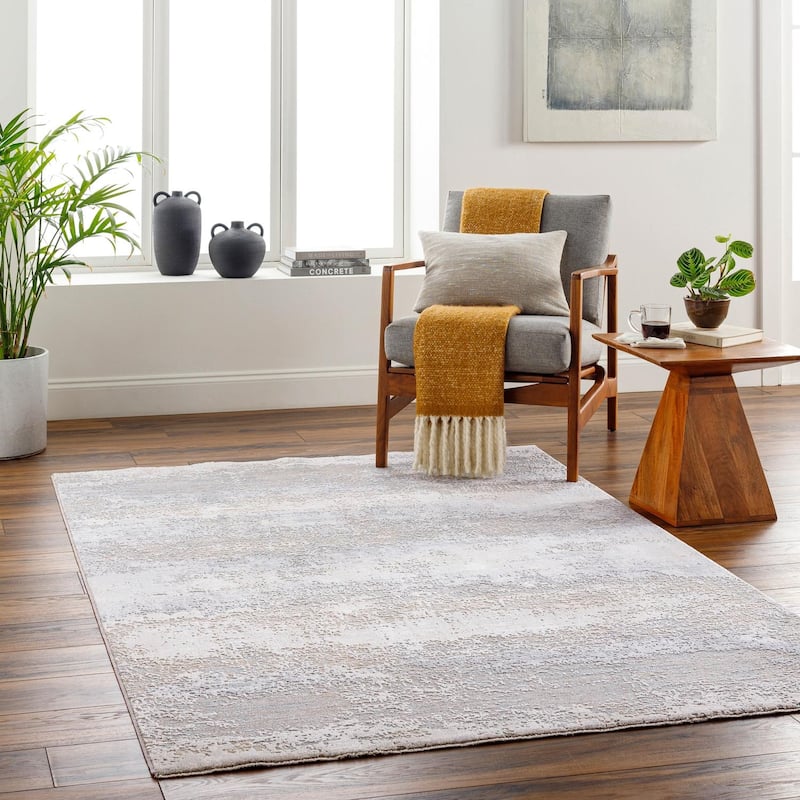 Livabliss Transitional Brunswick Abstract Area Rug - 10' x 13'11" - Blue/Taupe