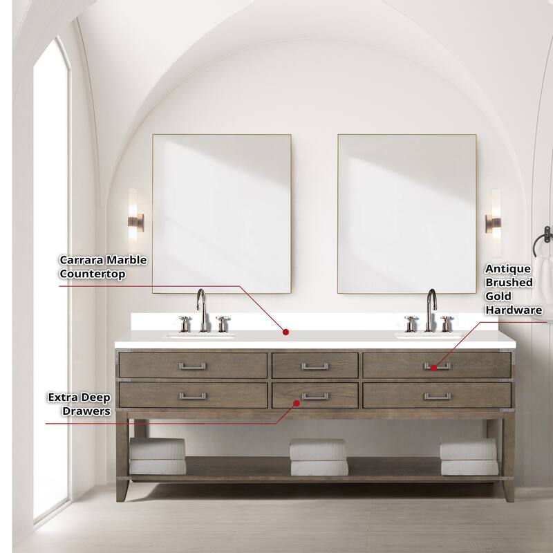 Norwalk 60 in W x 22 in D Black Oak Double Bath Vanity, Cultured Marble Top, Faucet Set, and 28 in Mirrors