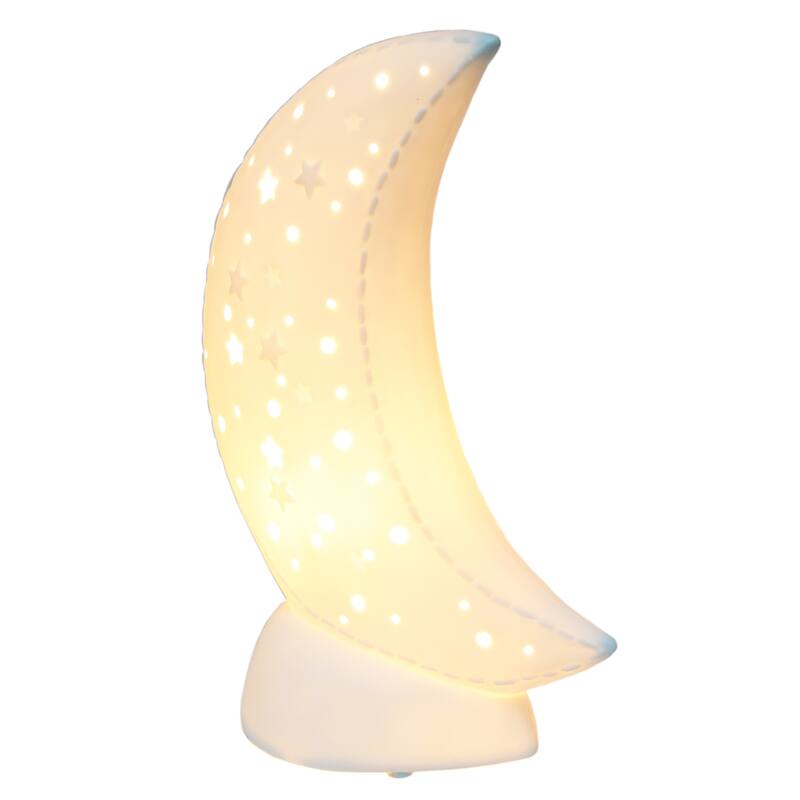 Crescent Moon Ceramic Table Lamp - 10" - White