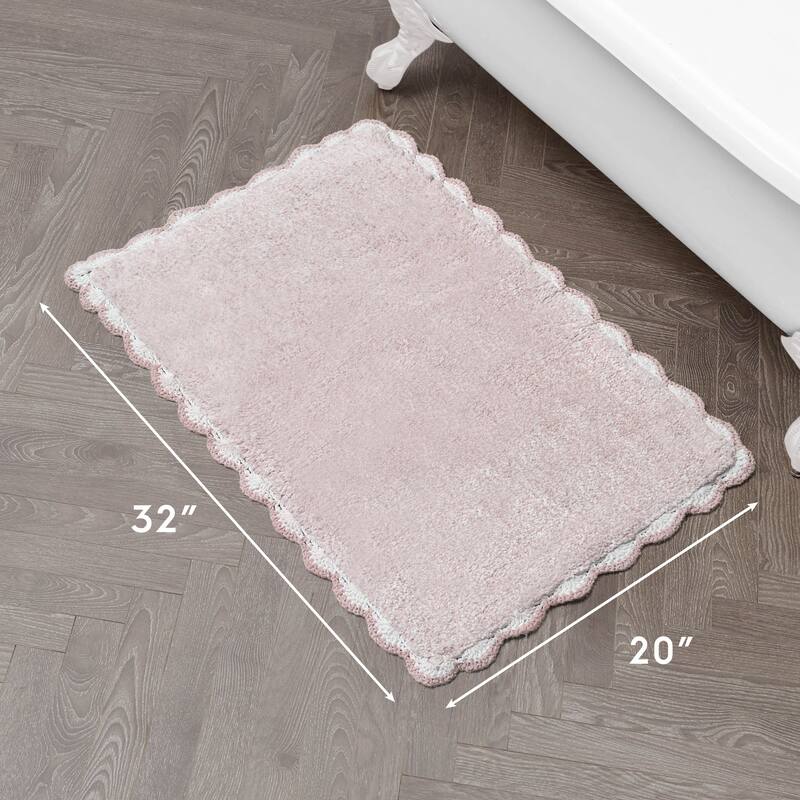 Laura Ashley Heathered Crochet Border Bath Rug