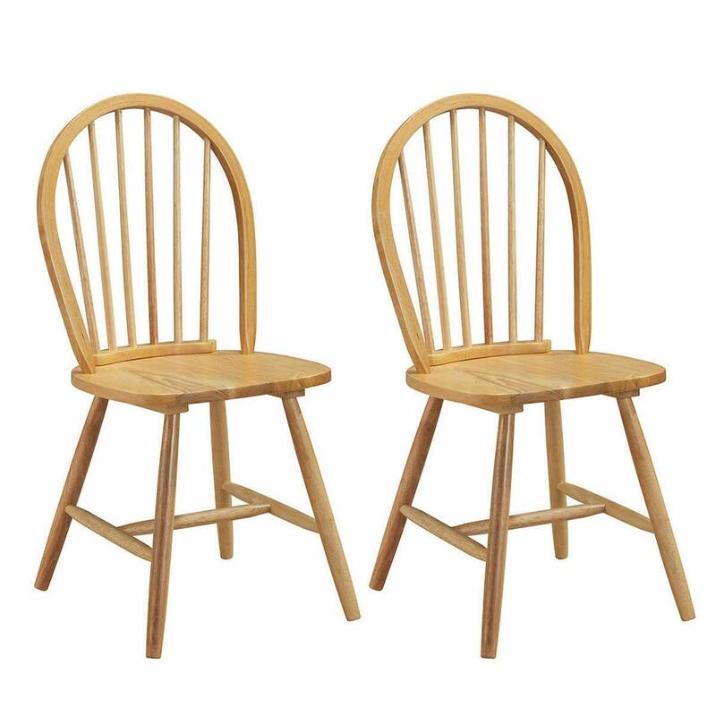 Set of 2 Vintage Windsor Dining Side Wood Chairs - 21" x 24" x 36.5" (L x W x H)