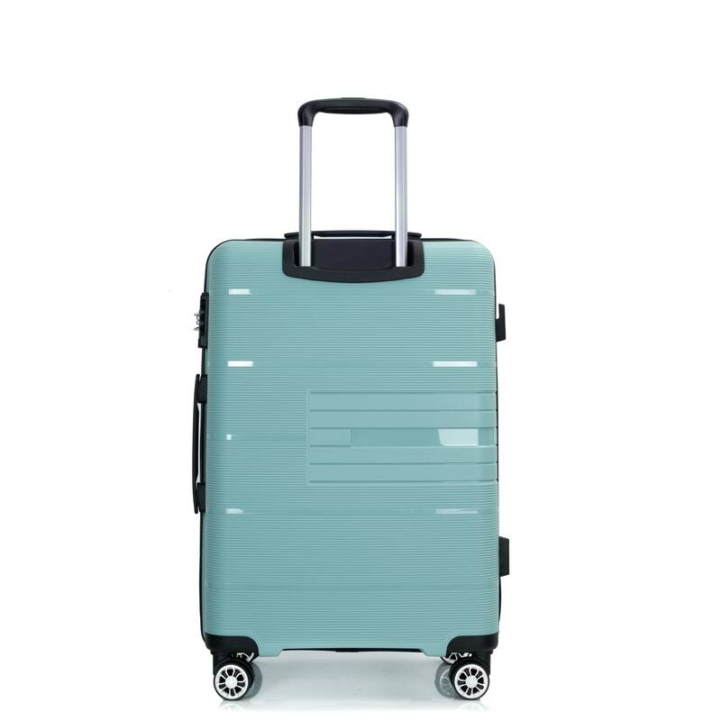 3-Piece, Hard-shell Luggage, Lightweight Luggage with TSA Lock and 2 Swivel Wheels, for Boarding Travel, Light Green