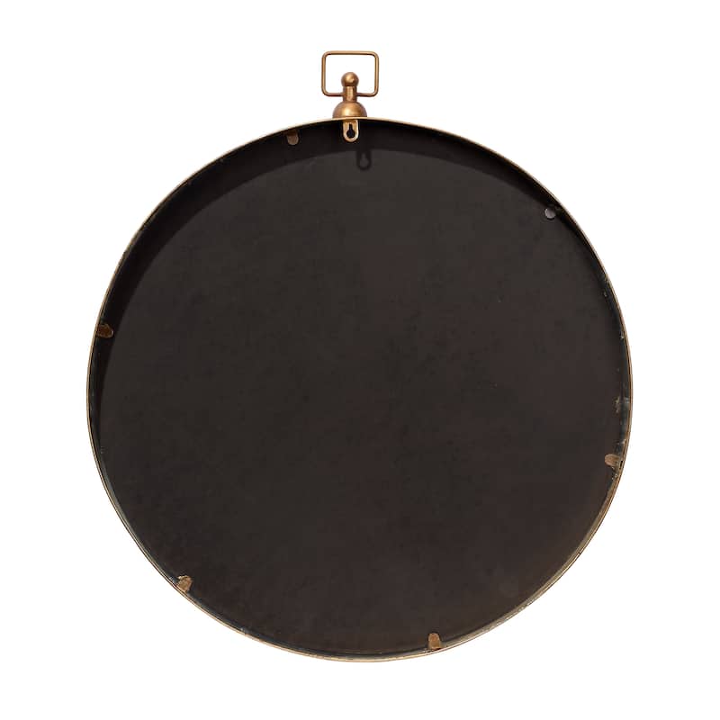 Alden Décor Hannah Iron Round Mirror, Black