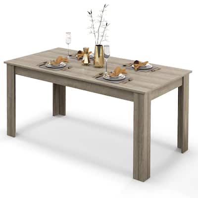 Gymax 63'' Dining Table Rectangular Modern Kitchen Table For 6 People