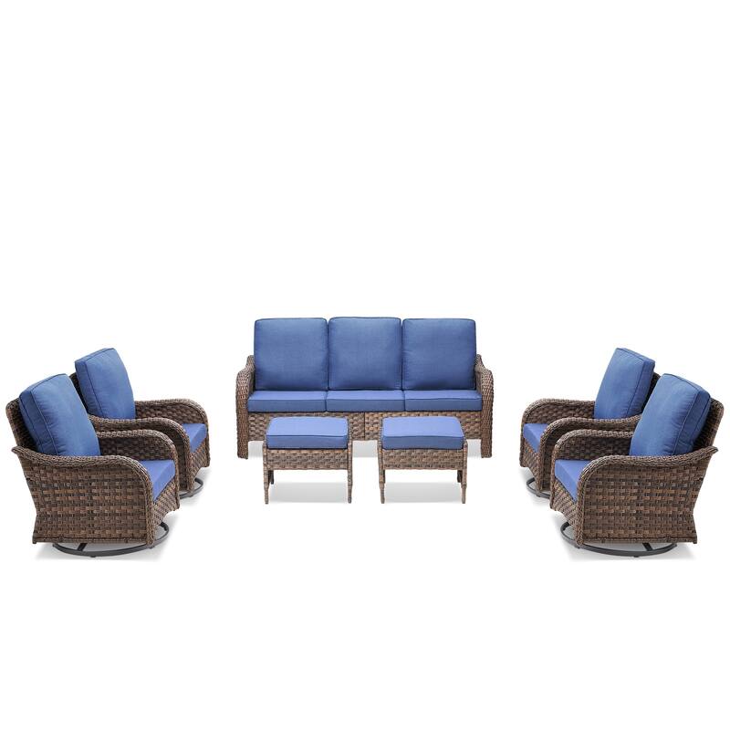 Pocassy Outdoor Patio Furniture Set PE Wicker Sofa Set