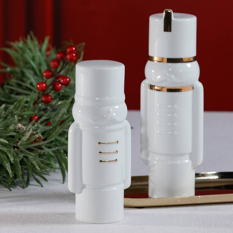 Holiday Snow Soldier Porcelain, Decorative Seasonal Tabletop Décor