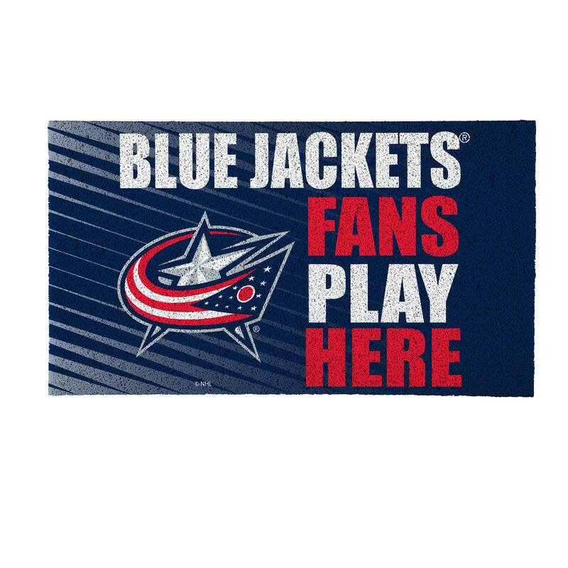 28 in. x 16 in. Columbus Blue Jackets "Fans Play Here" PVC Door Mat