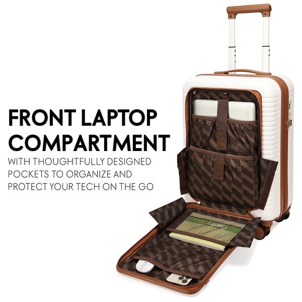 ELLE Escape Expandable Carry-on Suitcase with Front Laptop Pocket