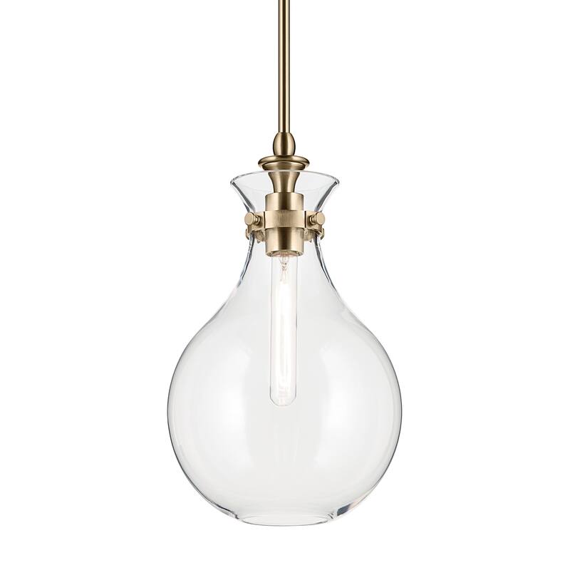 Kichler Lighting Laria 9.75 Inch 1 Light Pendant with Clear Glass in Champagne Bronze