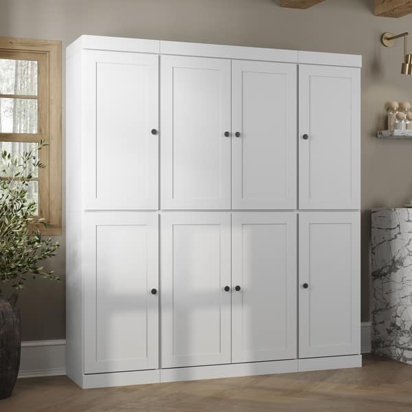 slide 2 of 59, Palace Imports 65" 100% Solid Wood Shaker Pantry Cabinet White