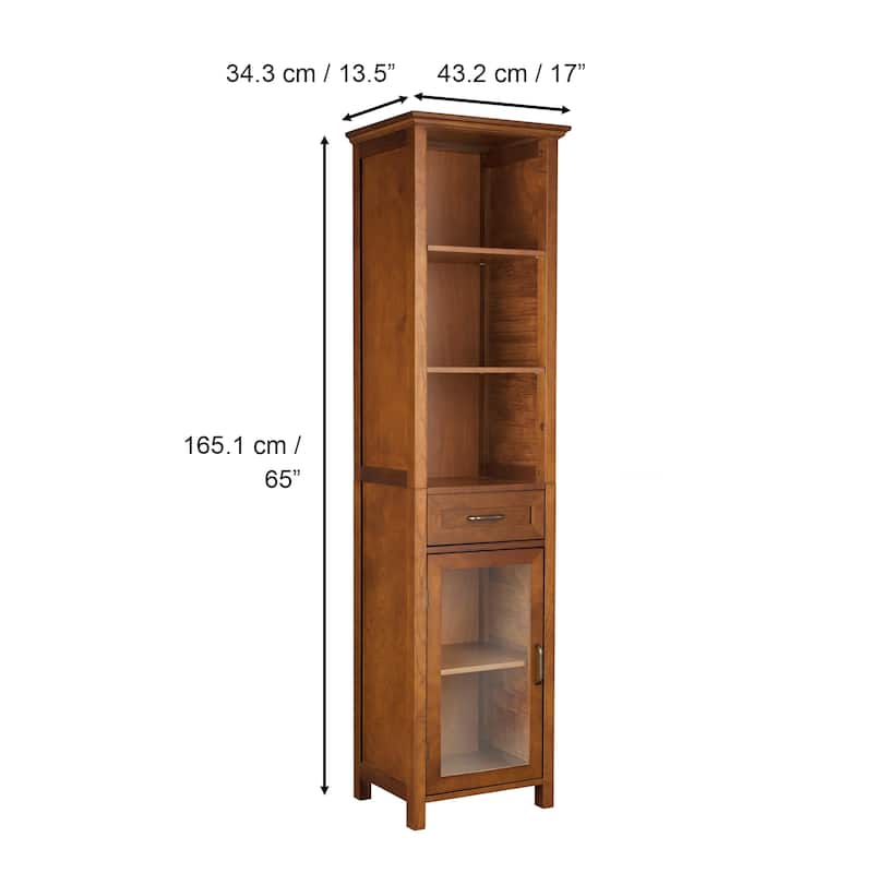 Teamson Home Avery Freestanding Linen Cabinet - 13.5"L x 17"W x 65"H