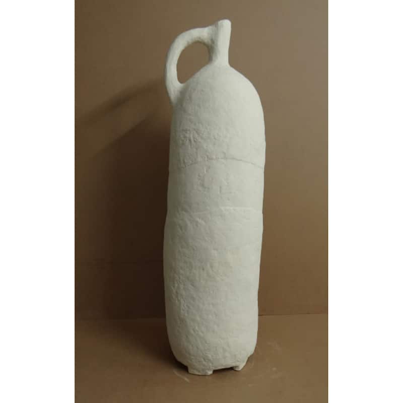Paper Mache Vase Dia 39.50" Off-White - Off-White - White