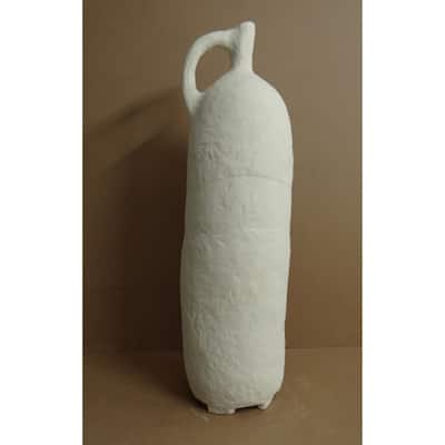 Paper Mache Vase Dia 39.50" Off-White - Off-White
