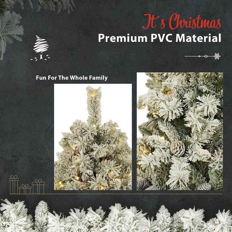 Pre-lit Xmas Tree Christmas Tree Artificial Christmas 4-Piece Set with LED Lights - 4-Piece Set